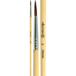 Кисть живописная "Attomex" пони № 02 круглая, деревянная ручка, индивидуальная маркировка