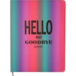 Дневник "deVENTE. Hello And Goodbye" универсальный блок, офсет 1 краска, кремовая бумага 80 г/м2, твердая обложка из искусственной кожи с поролоном, шелкография, 1 ляссе