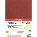 Обложка для переплета "deVENTE. Delta" A4, картон с тиснением "кожа" красный, плотность 250 (230) г/м², 100 л