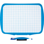 Доска белая для рисования "deVENTE" двухсторонняя, 29x21,5 см, в комплекте с маркером, в картонном дисплее, голубая рамка
