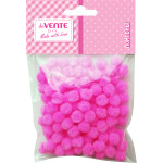 Набор помпонов для творчества "deVENTE" 8 мм, 120 шт, цвет розовый, в пластиковом пакете с блистерным подвесом