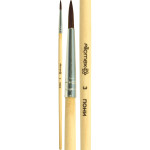 Кисть живописная "Attomex" пони № 03 круглая, деревянная ручка, индивидуальная маркировка