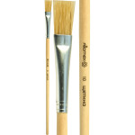 Кисть живописная "Attomex" щетина № 10 плоская, деревянная ручка, индивидуальная маркировка