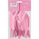 Перья декоративные "deVENTE" натуральные гусиные, размер 10-15 см, 30 шт, розовые, в пластиковом пакете с блистерным подвесом
