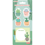 Набор клейкой бумаги для заметок "deVENTE. The Cactus" 45x45 мм и 80x80 мм, 5x20 листов, офсет 80 г/м², печать 4+0, ассорти форм, 5 дизайнов, в картонном блистере и пластиковом пакете с европодвесом